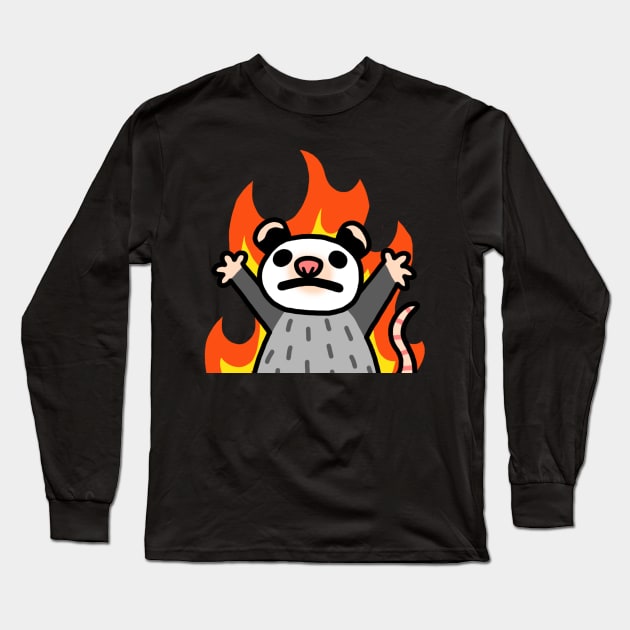 FIRE Long Sleeve T-Shirt by Possum Mood